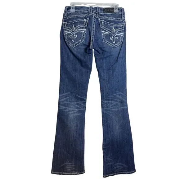 ROCK REVIVAL Y2K Low Rise Heather Boot Cut Flare Denim Jeans, Size 28x32 - Picture 11 of 11